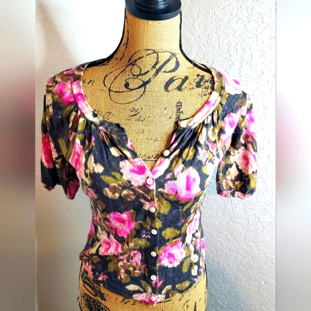 Loft Floral Button-Up Women's cardigan Top